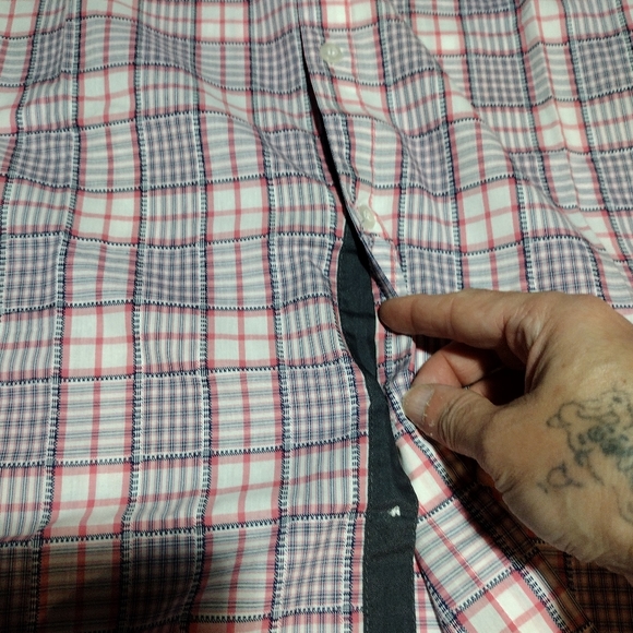 Galaxy by Harvic Pink,White, Blue Slim Fit Plaid Button Down Short Sleeve Shirt - Picture 10 of 12